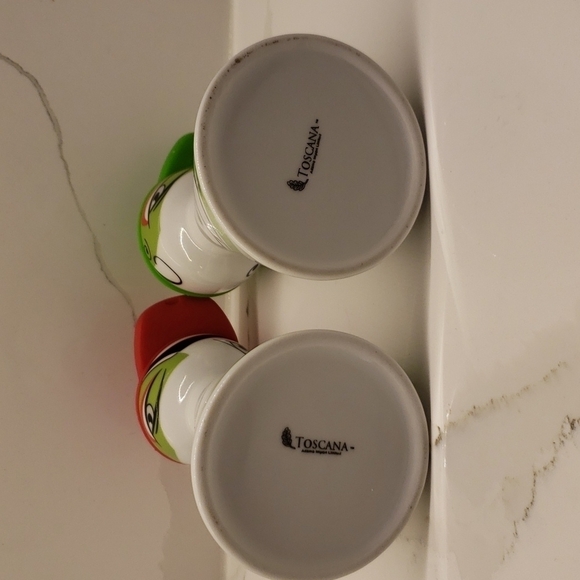 Toscana Oil and Vinegar set ceramic retro bottles containers 6.5"h x 3"… - Picture 5 of 8